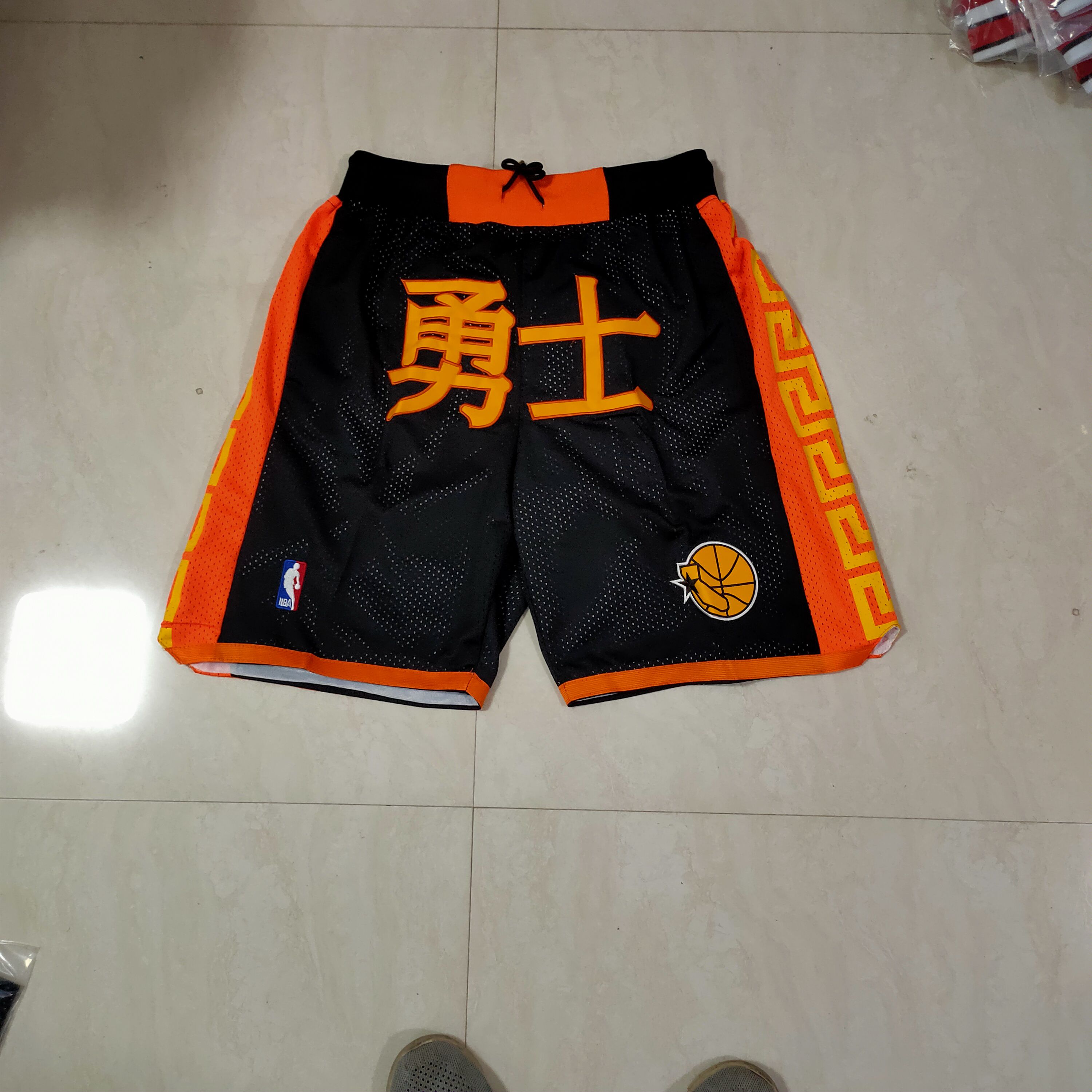 Men NBA 2021 Golden State Warriors Black Shorts 1